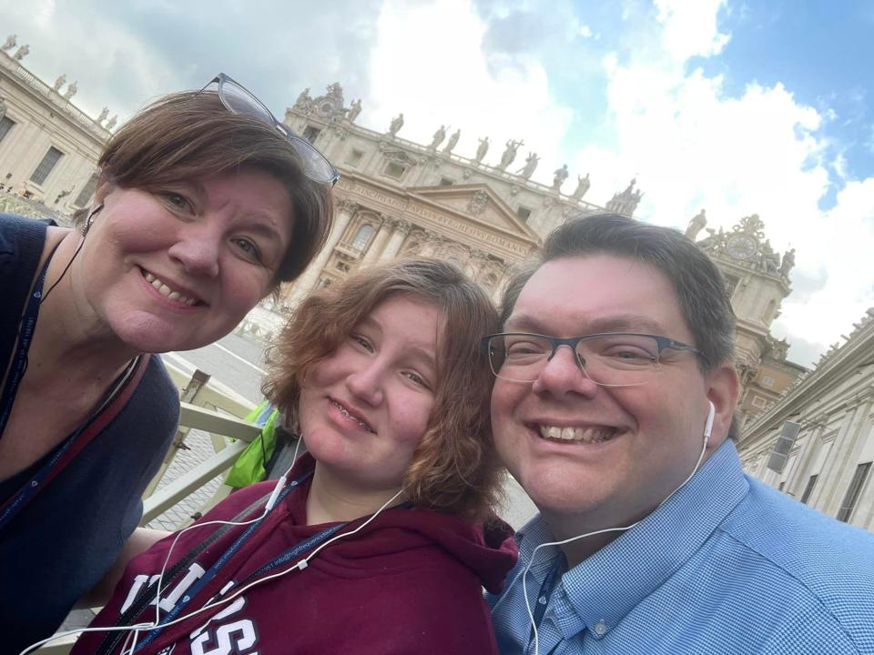 The DelGiorno family - Nichol, Sophia and Tony - in Rome.