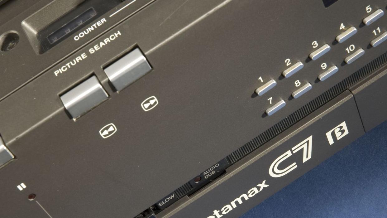 Detail of a Sony Betamax SL-C7 machine, c 1980.