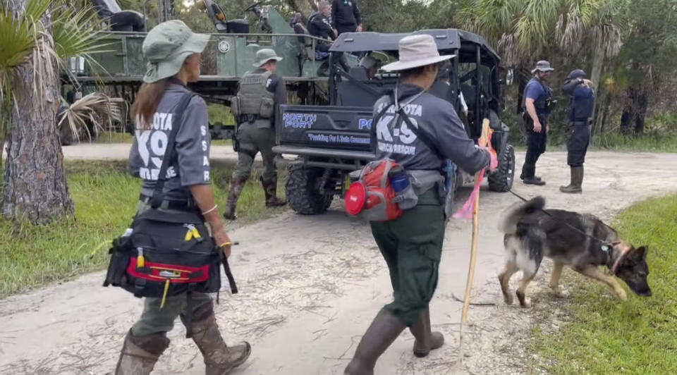 Search teams for Brian Laundrie fanout at Carlton Reserve near North Port, Florida.