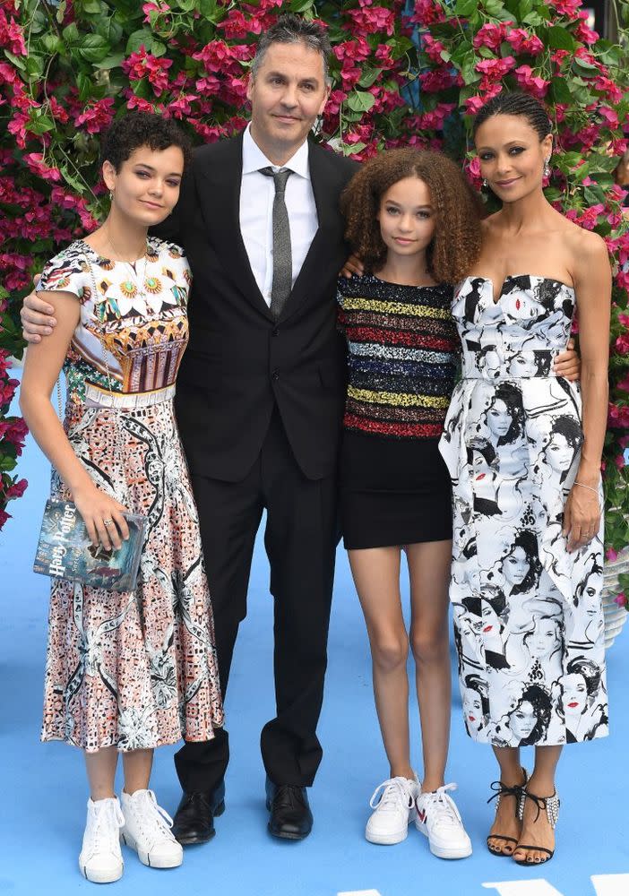 Ol Parker and Thandie Newton with their daughters