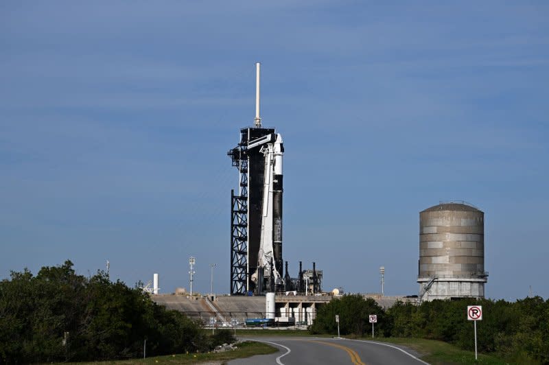 The SpaceX Crew Dragon spacecraft is scheduled for a Friday morning splashdown off the Daytona, Florida coast as it returns four European astronauts to Earth after an 18-day International Space Station mission. Pictured is the spacecraft on the launchpad Jan. 17 at Kennedy Space Center in Florida. Photo by Joe Marino/UPI