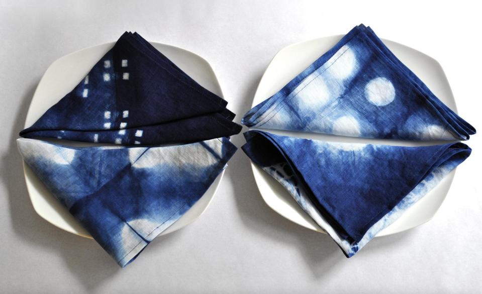 Indigo Shibori Linen Napkins (Photo via Etsy)