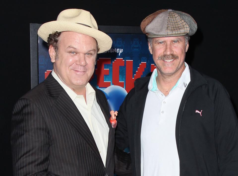 HOLLYWOOD, CA - OCTOBER 29: Actors John C. Reilly (L) and Will Ferrell attend the premiere of Walt Disney Animation Studios' "Wreck-It Ralph" at the El Capitan Theatre on October 29, 2012 in Hollywood, California. (Photo by David Livingston/Getty Images)