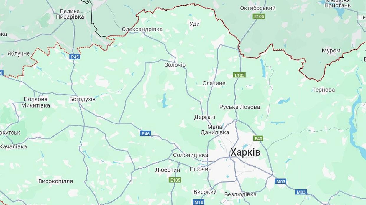 North of Kharkiv Oblast. Photo: Google Maps