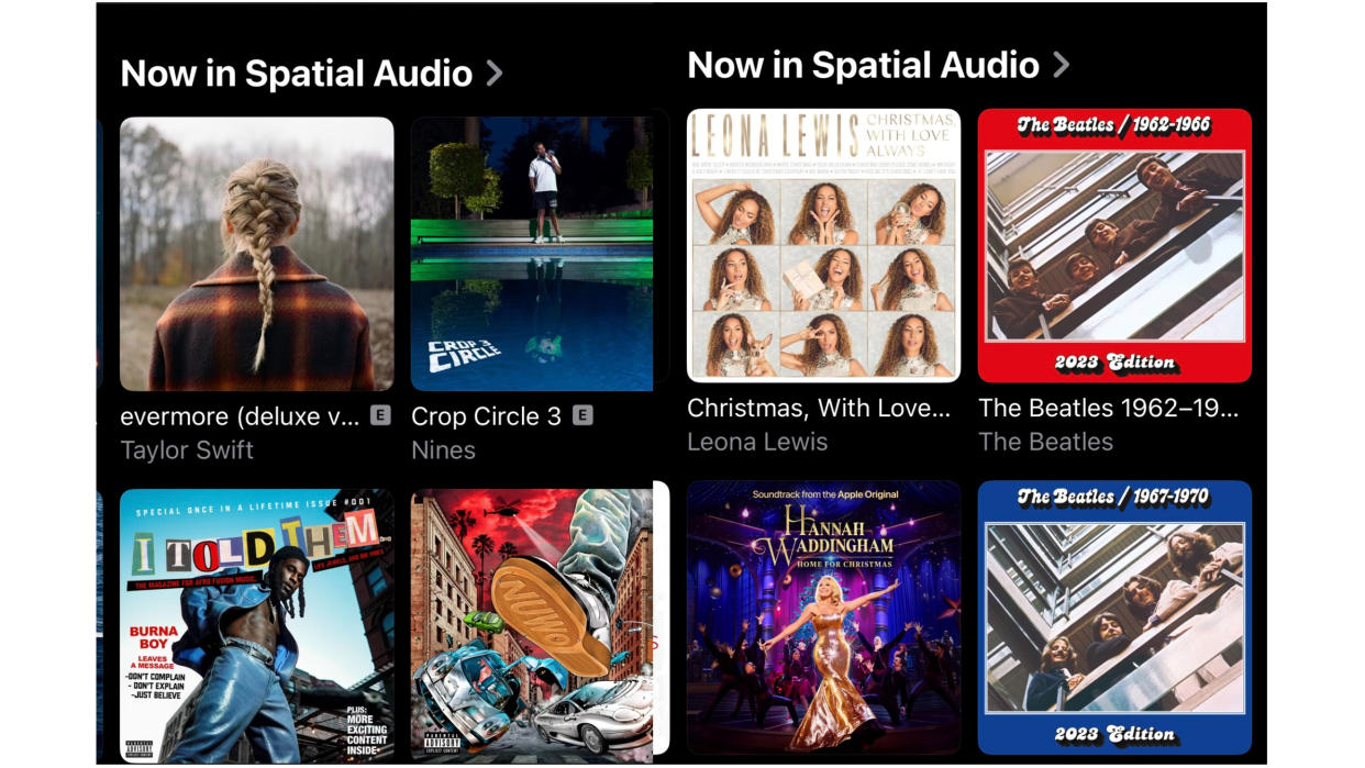  Apple Music spatial audio screenshot. 