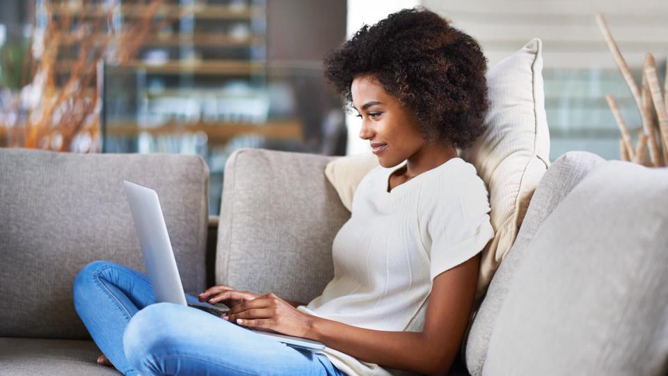 woman using a laptop