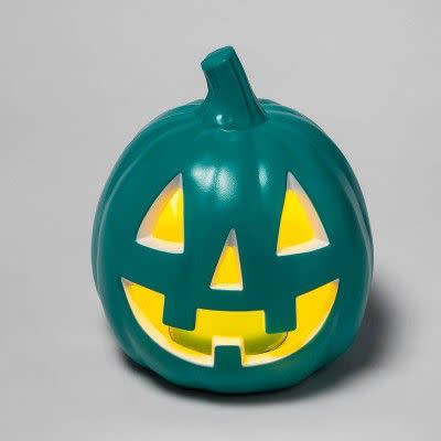 6) Teal Halloween Jack-O'-Lantern