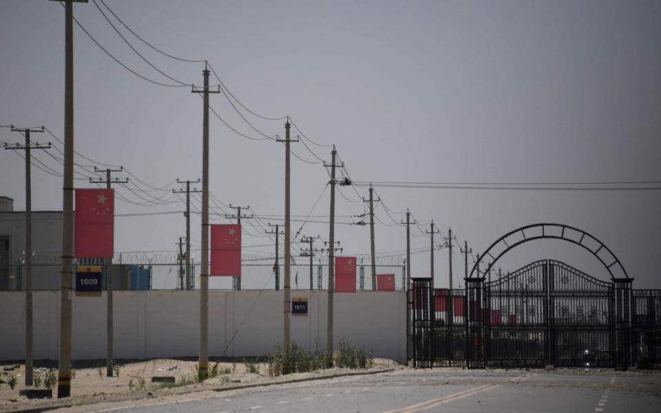 The camps have been described by the Chinese government as 're-education' facilities for Uighur Muslims -  GREG BAKER/AFP