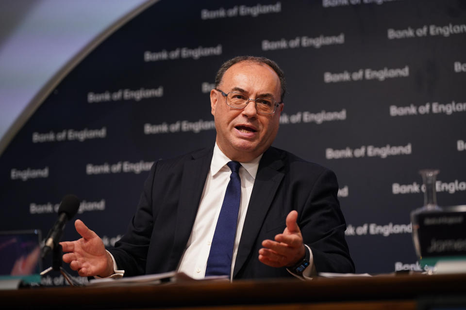 interest rates Governor of the Bank of England, Andrew Bailey, during the Bank of England's financial stability report press conference, at the Bank of England, London. Picture date: Thursday August 4, 2022.