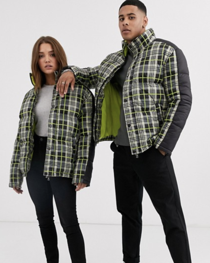 Another Influence Unisex Check Padded Jacket