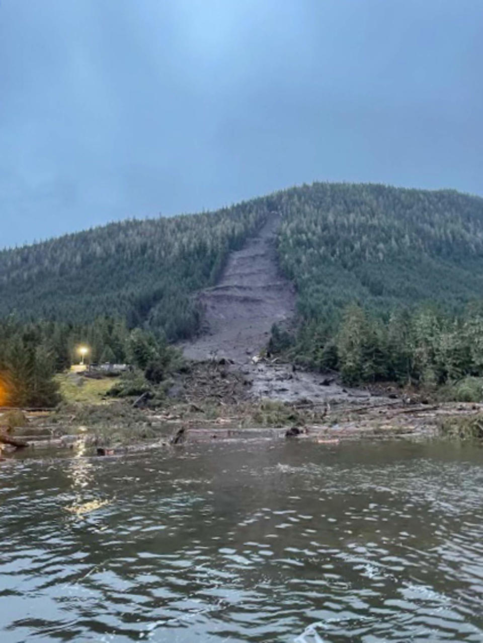 The landslide near Wrangell, Ala. (Alaska Department of Transportation and Public Facilities / via Facebook)