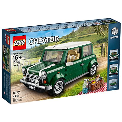 <p><strong>LEGO</strong></p><p>amazon.com</p><p><strong>$99.93</strong></p><p><a rel="nofollow noopener" href="https://www.amazon.com/dp/B015XTHV2W" target="_blank" data-ylk="slk:Shop now;elm:context_link;itc:0;sec:content-canvas" class="link ">Shop now</a></p><p>With 1077 pieces, <a rel="nofollow noopener" href="https://www.caranddriver.com/news/a15364491/lego-releases-mini-cooper-model-we-want-it-ever-so-badly/" target="_blank" data-ylk="slk:Lego's Mini Cooper kit;elm:context_link;itc:0;sec:content-canvas" class="link ">Lego's Mini Cooper kit</a> from its Creator line isn't that mini. Lego puts the Cooper's size to good use, stuffing in a scale engine, checkered seats, and even a little picnic basket that fits in the trunk. </p><p>1077 pieces</p>