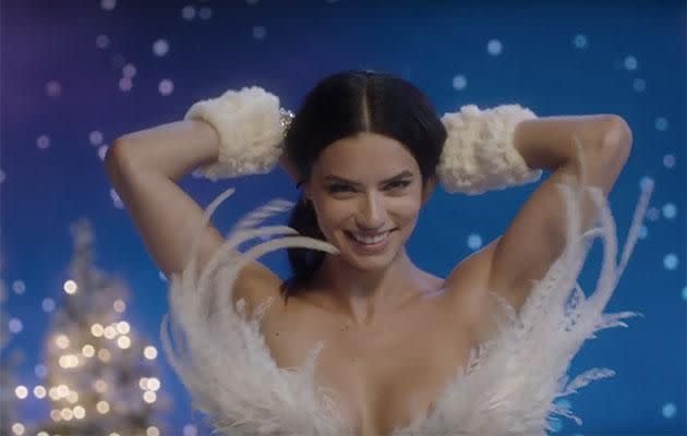 Adriana Lima shows off her best assets in the video. Photo: Victoria's Secret.