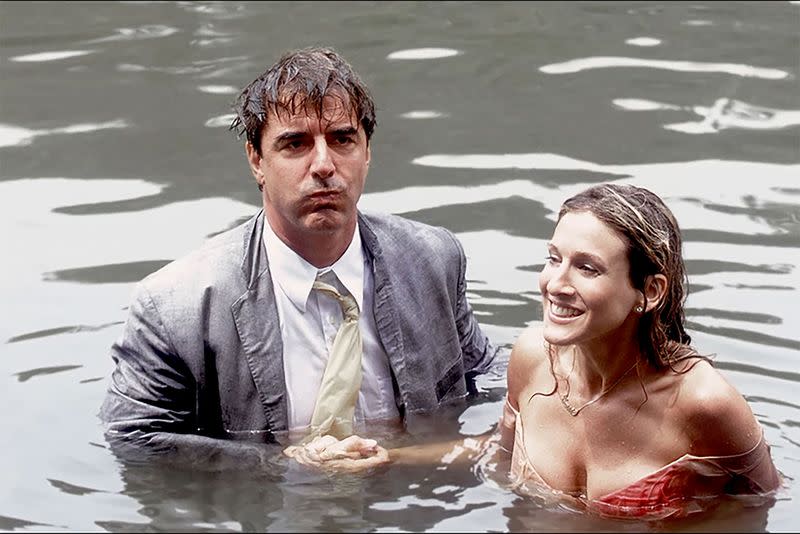 Carrie and Big shot the infamous Central Park pond scene in one take.