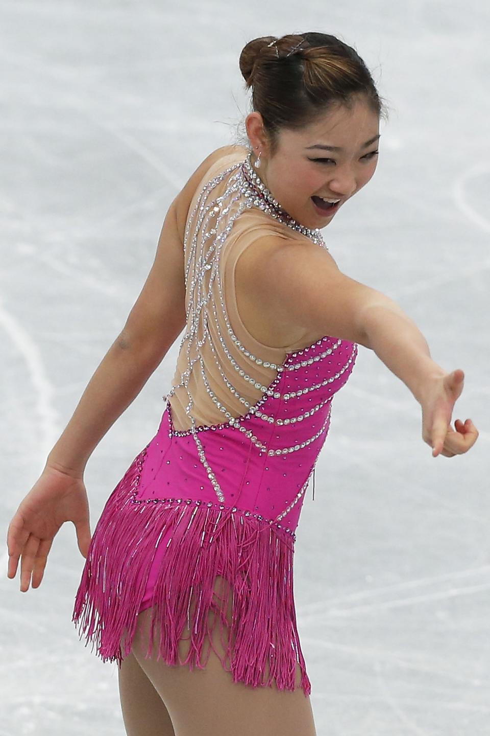 RIFU, JAPAN - NOVEMBER 23: Mirai Nagasu of the United States competes in the Ladies Short Program during day one of the ISU Grand Prix of Figure Skating NHK Trophy at Sekisui Heim Super Arena on November 23, 2012 in Rifu, Japan. (Photo by Kiyoshi Ota/Getty Images)