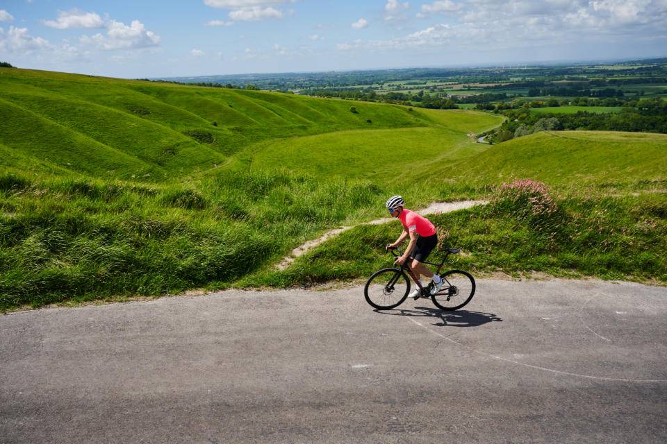 Male cyclist on his longest bike ride