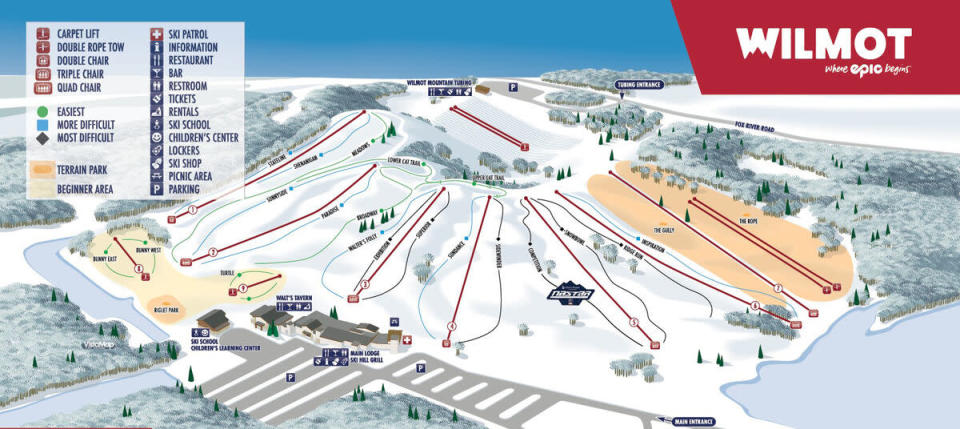 Wilmot Mountain trail map<p>Wilmot Mountain</p>