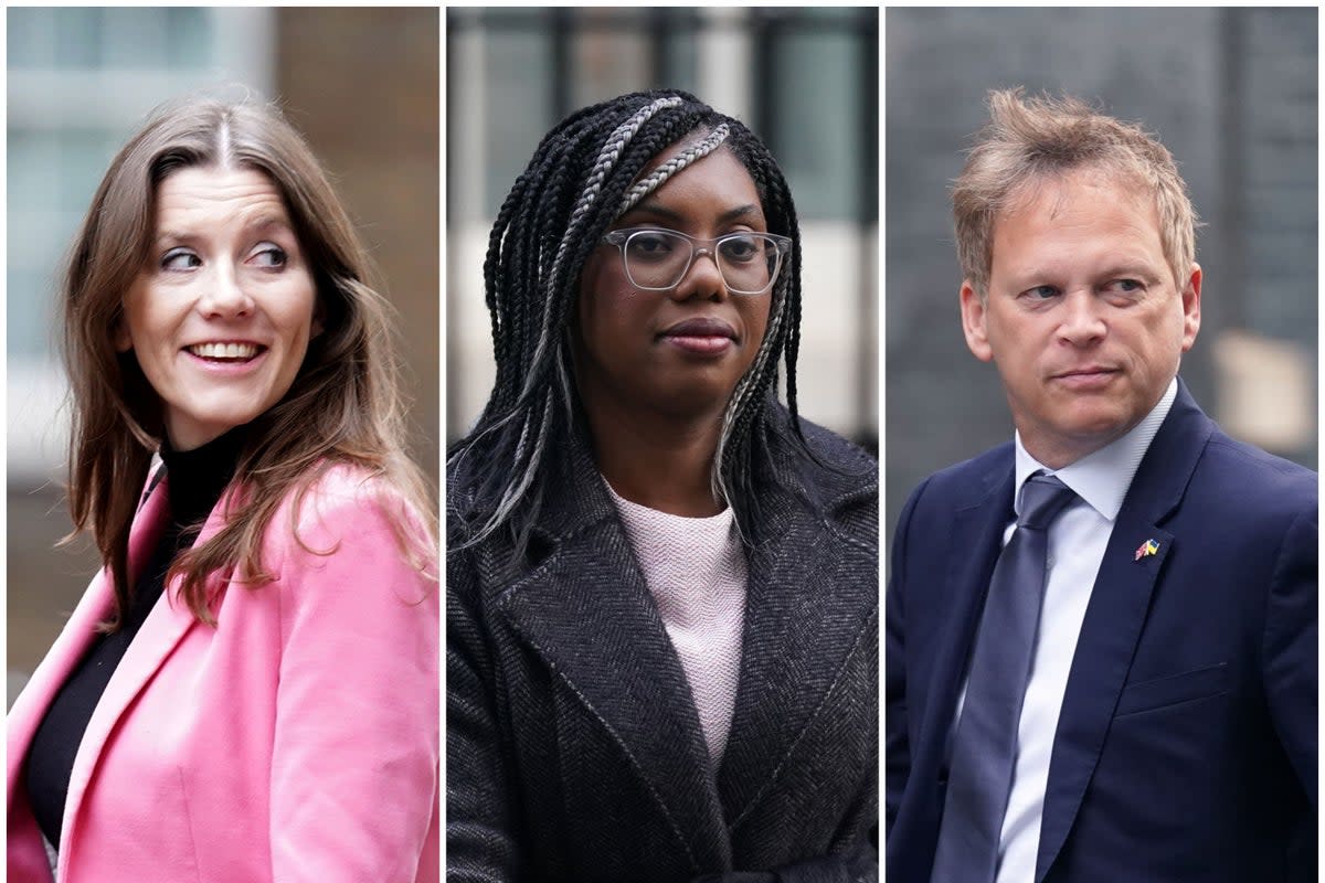 Michelle Donelan, Kemi Badenoch and Grant Shapps all on the move ((Stefan Rousseau/Kirsty O’Connor/PA))