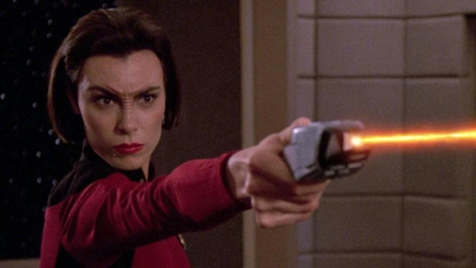 A young Ro Laren (Michelle Forbes) serving aboard the U.S.S. Enterprise, 30 years before the events of “Star Trek: Picard” (Paramount)