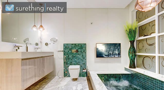 One of the five bathrooms inside the Lidcombe house. Source: rent.com.au