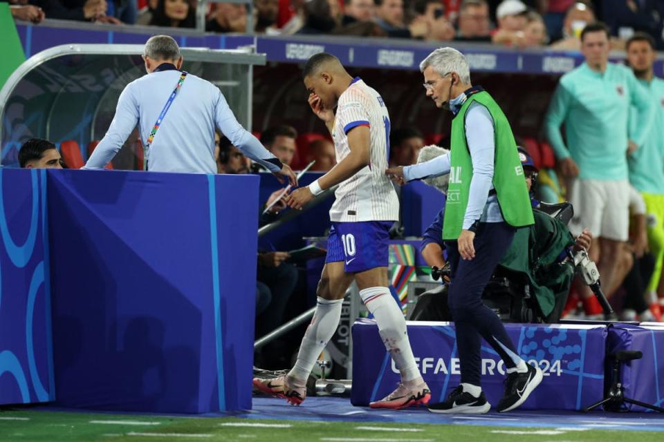 Mbappe left the pitch for a second time and went straight down the tunnel (Getty Images)