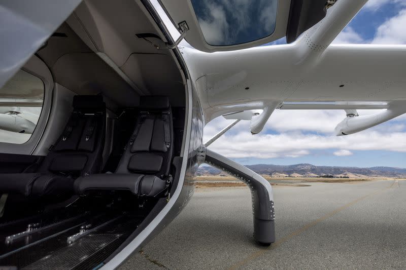 FILE PHOTO: Midnight, an all-electric aircraft from company Archer Aviation, is seen at the Salinas Municipal Airport in Salinas