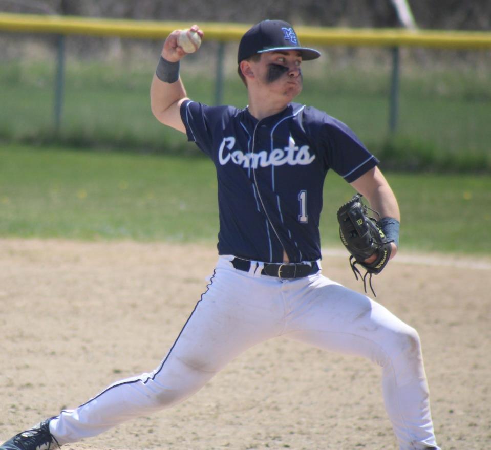 Do Nick Vieau (pitching) and the Mackinaw City baseball team have a shot at winning the Northern Lakes Conference title this spring?