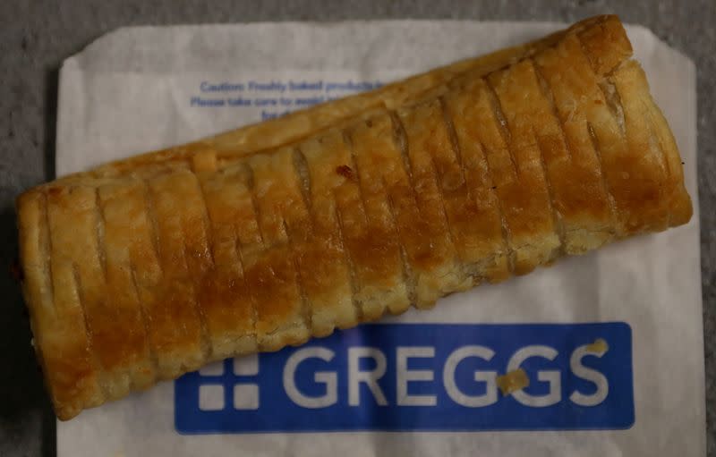 FILE PHOTO: Greggs' vegan sausage roll is pictured in Liverpool