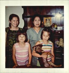 <span class="caption">From left: my mother, my little sister, my Amah, and myself c. 1973.</span> <span class="attribution"><span class="source">J. Yu</span>, <a class="link " href="http://creativecommons.org/licenses/by/4.0/" rel="nofollow noopener" target="_blank" data-ylk="slk:CC BY;elm:context_link;itc:0;sec:content-canvas">CC BY</a></span>
