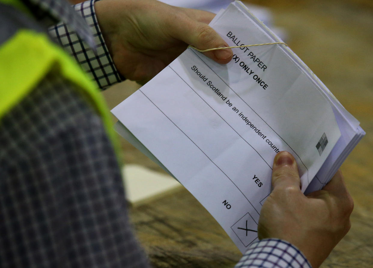 Independence referendum ballot papers