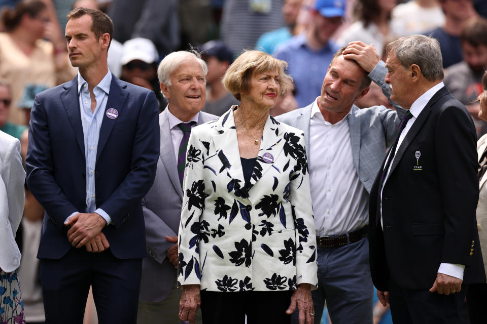 Pat Cash, picture here during the centre court ceremony at Wimbledon for its 100th anniversary.