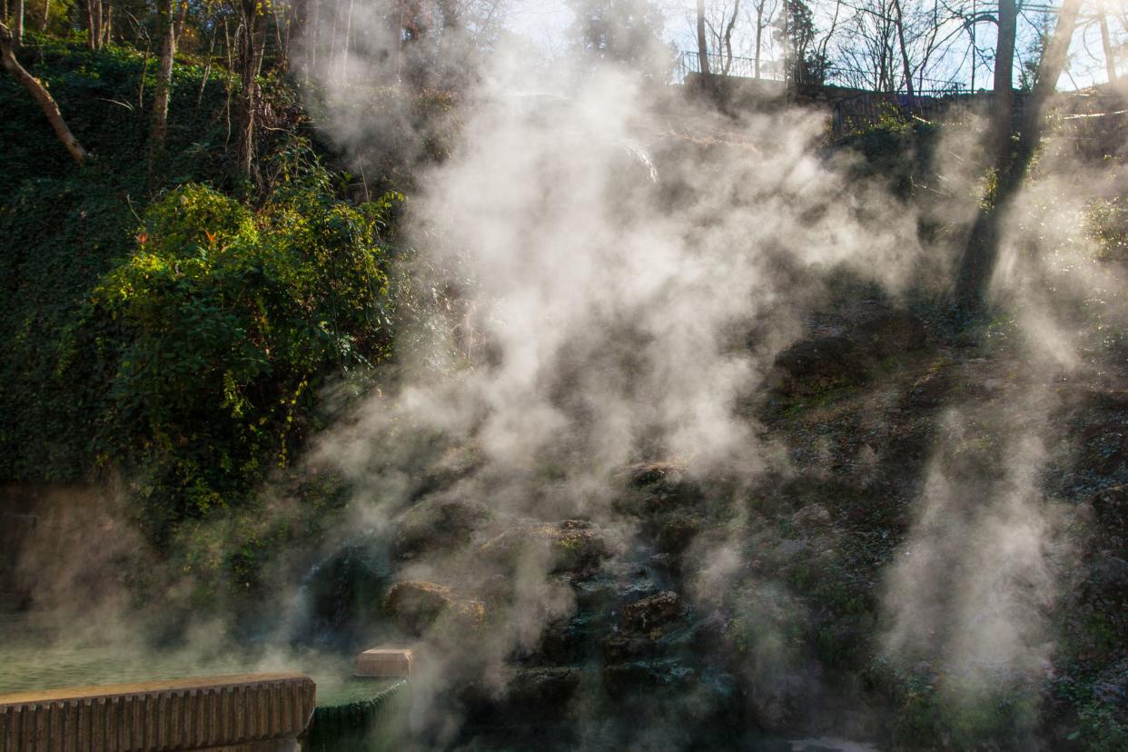 Steam From Outside Hot Springs in Hot Springs National Park, Arkansas