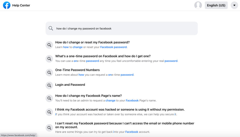 How to search Facebook Help Center