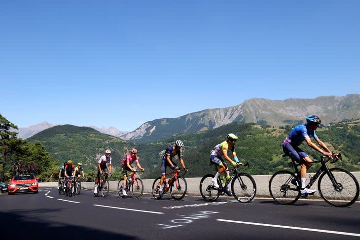 The breakaway worked hard to build enough of a lead to be able to dispute the stage win (Photo: Michael Steele/Getty Images)