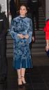 <p>To mark the royal couple’s final evening in Stockholm, the Duchess of Cambridge donned another dress by London-based label, Erdem. The botanical-inspired midi look cost a cool $4,705 and she accessorized the look with even pricier <a rel="nofollow noopener" href="http://robinsonpelham.com/product/oxygen-aspen-earrings/" target="_blank" data-ylk="slk:Robinson Pelham;elm:context_link;itc:0;sec:content-canvas" class="link ">Robinson Pelham </a>earrings ($8,570). To finish the aesthetic, the pregnant royal chose a pair of <a rel="nofollow noopener" href="https://www.yoox.com/item?cod10=11414311IB&tp=144663&utm_source=polyvore_uk&utm_medium=shopping&utm_campaign=polyvore_uk&utm_content=feed&utm_campaign=Pump%20%3E$400_desktop&utm_medium=shopping&utm_source=polyvore#cod10=11414311IB&sizeId=5&sizeName=3&tp=15199" target="_blank" data-ylk="slk:Gianvito Rossi heels;elm:context_link;itc:0;sec:content-canvas" class="link ">Gianvito Rossi heels</a> ($575). </p>