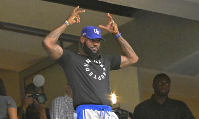 LeBron James and family had fun at Saturday's Dodgers game