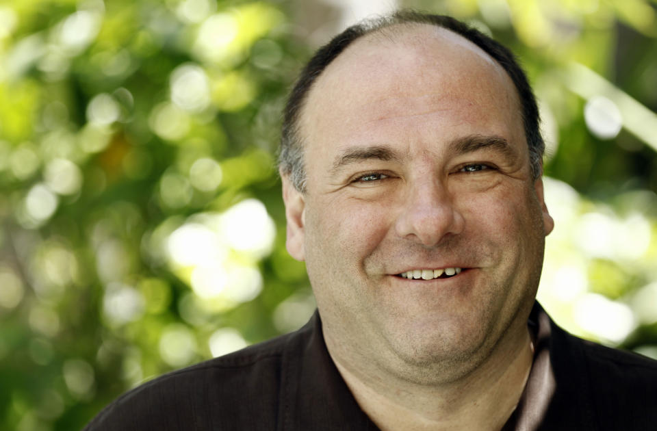 FILE - Actor James Gandolfini in Beverly Hills, Calif., April 11, 2011. The ice cream parlor booth where Tony Soprano, played by late actor James Gandolfini, may or may not have been whacked sold for more than $82,000 on Monday, March 4, 2024. (AP Photo/Matt Sayles, File)