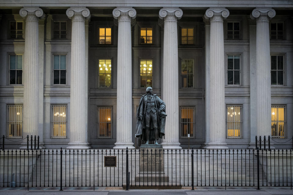 The U.S. Treasury Building in Washington. (AP Photo/J. David Ake, File)