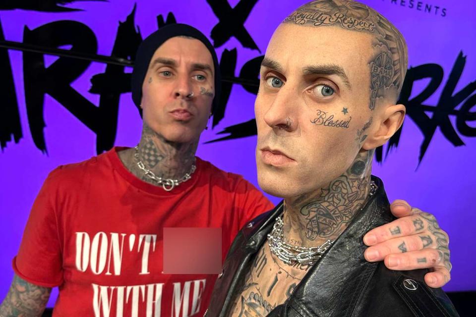 Travis Barker shared snaps with his wax figure at Madame Tussauds in Las Vegas 