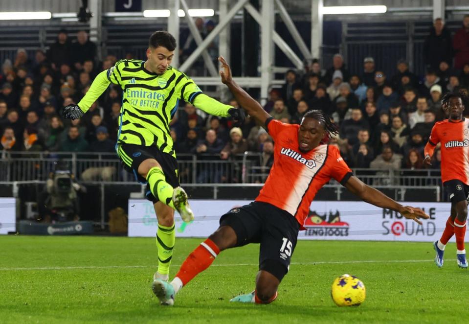 Gabriel Martinelli opened the scoring but the match became difficult for Arsenal (Action Images via Reuters)