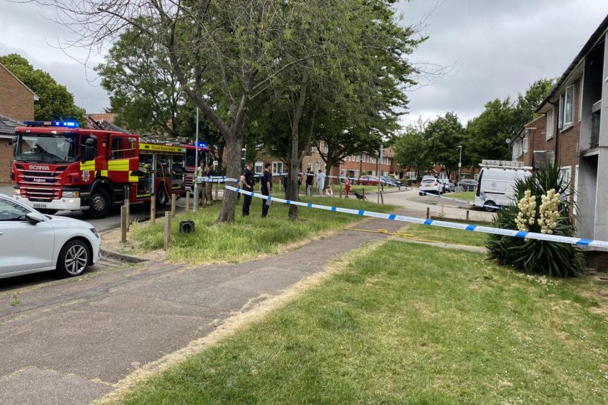 Incident - emergency services on the scene in Witchards, Basildon <i>(Image: ECFRS)</i>