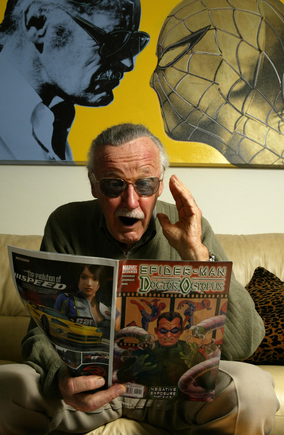 Spider-Man creator Stan Lee at his office on June 18, 2004, in Beverly Hills.