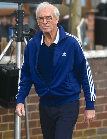 <p>SplashNews</p> Pierce Brosnan as Brendan Ingle, filming <em>Giant</em>, in Yorkshire, England, on April 23, 2024