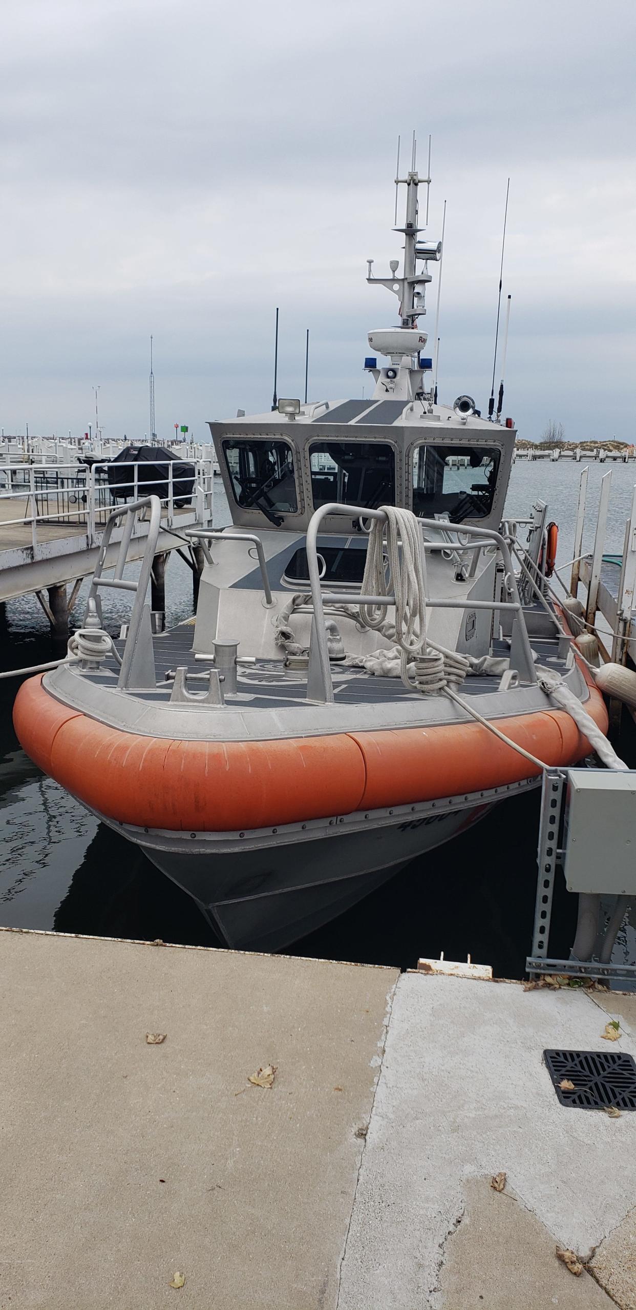 This U.S. Coast Guard boat in Michigan City could split time with another coast guard station under plans to make the station in Michigan City a part-time facility beginning in 2024.