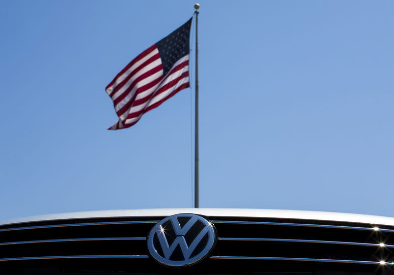 A Volkswagen automobile sits for sale on a car lot in Carlsbad, California August 28, 2015. REUTERS/Mike Blake/File Photo