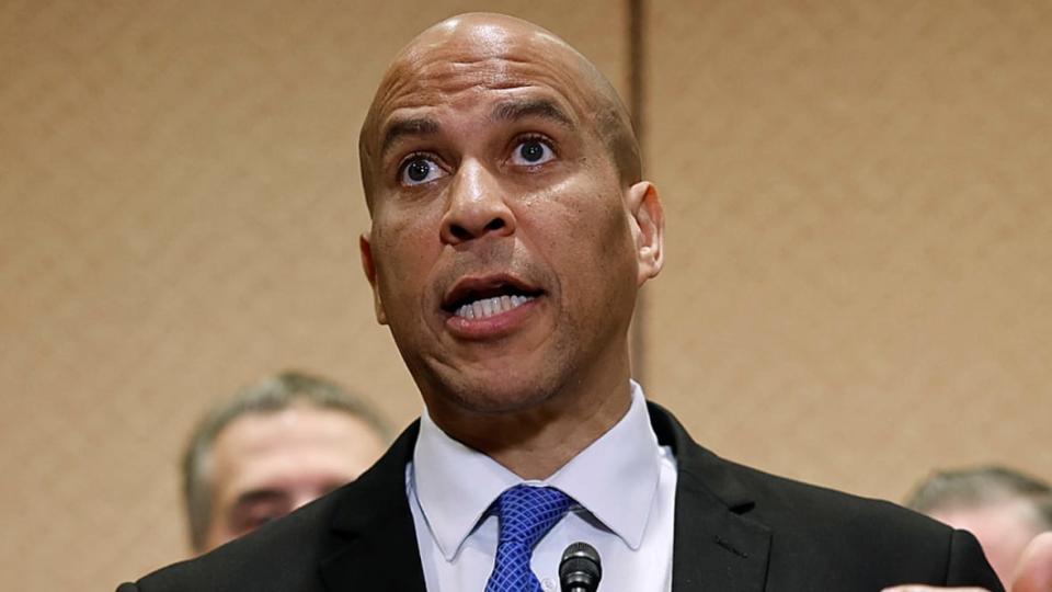 Sen. Cory Booker (D-N.J.) has introduced a package of bills that would end cruel labor practices in U.S. prisons and tackle fair pay and workplace discrimination on behalf of incarcerated individuals. (Photo: Chip Somodevilla/Getty Images)