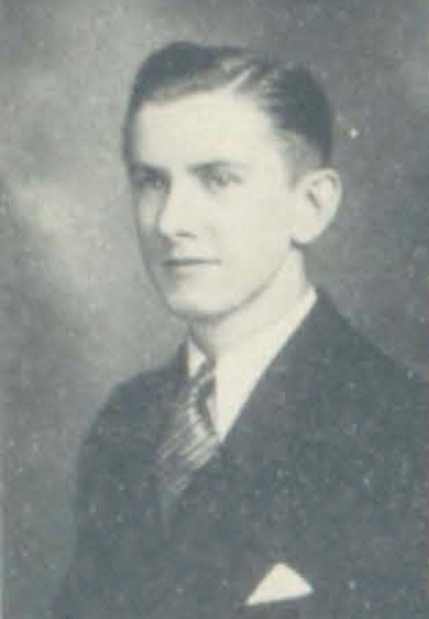 Charles W. Wilson's high school senior portrait appeared in the 1933 Tecumseh High School yearbook. He went on to become a U.S. Navy fighter pilot in World War II.