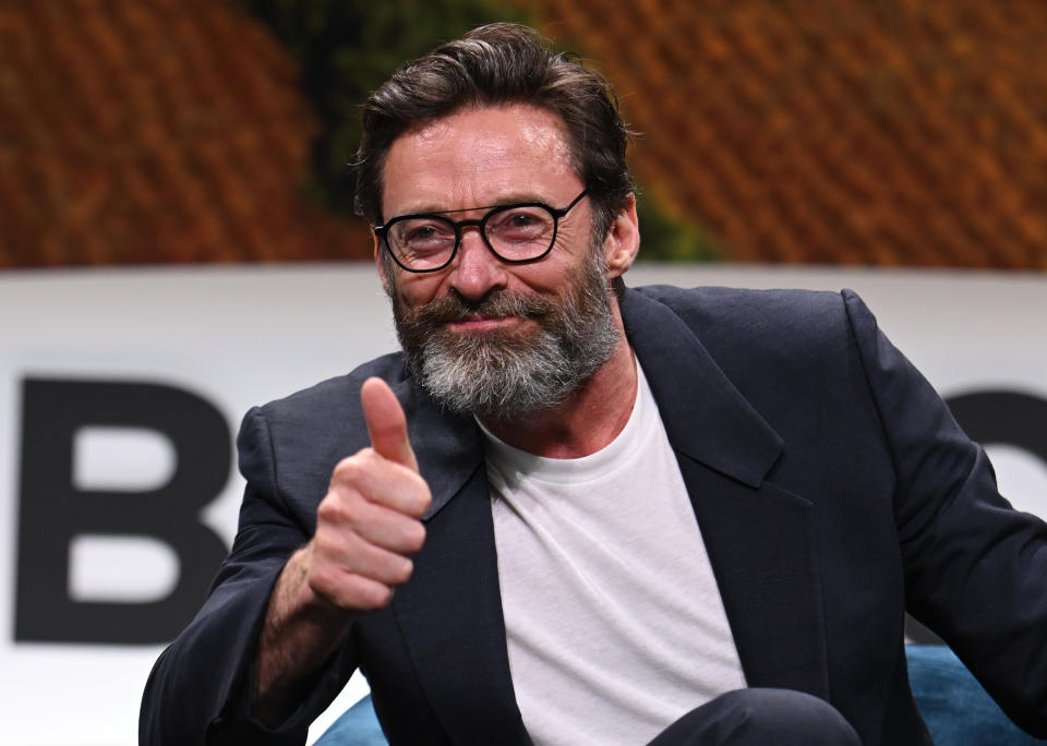 Hugh Jackman speaks at Global Citizen NOW Summit at The Glasshouse on April 27, 2023 in New York City. (Photo by Noam Galai/Getty Images for Global Citizen)