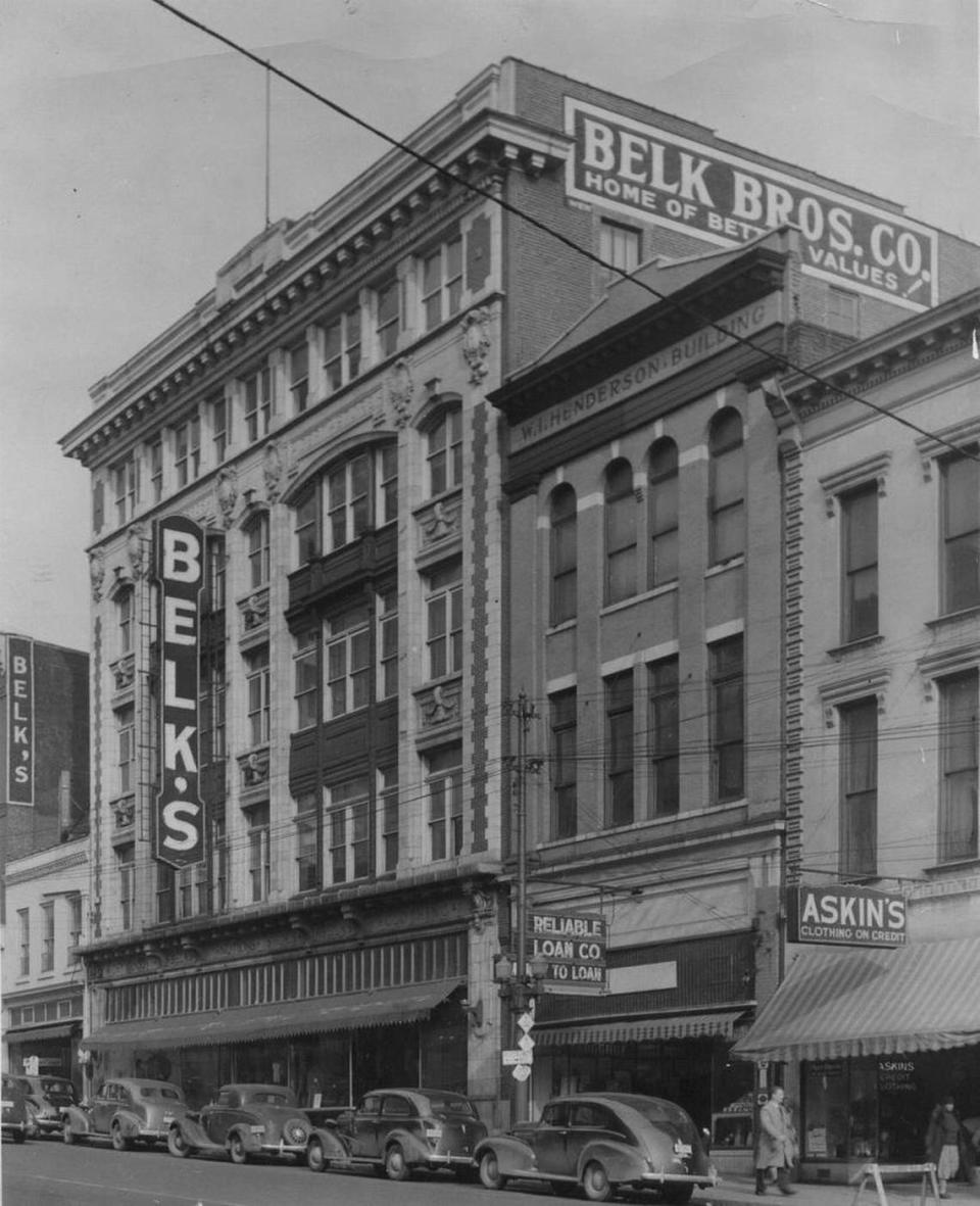 Belk on East Trade Street in uptown Charlotte, circa 1940.