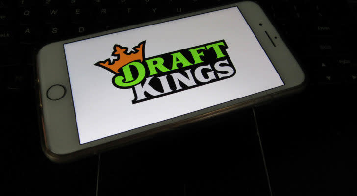 DraftKings (DKNG) logo on a phone